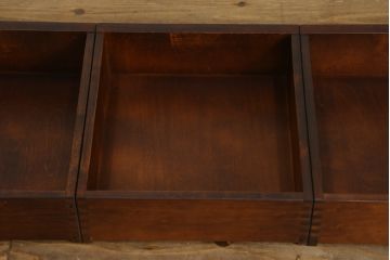 中古　美品　民芸家具　和光　NEW北樹　水屋115K　上質な和の空間を演出する二段重ね水屋箪笥(食器棚、茶箪笥、重ねタンス、キャビネット、収納棚、戸棚、店舗什器)(R-075046)