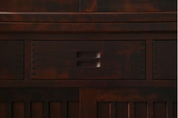 中古　美品　民芸家具　和光　NEW北樹　水屋115K　上質な和の空間を演出する二段重ね水屋箪笥(食器棚、茶箪笥、重ねタンス、キャビネット、収納棚、戸棚、店舗什器)(R-075046)