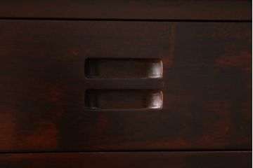 中古　美品　民芸家具　和光　NEW北樹　水屋115K　上質な和の空間を演出する二段重ね水屋箪笥(食器棚、茶箪笥、重ねタンス、キャビネット、収納棚、戸棚、店舗什器)(R-075046)