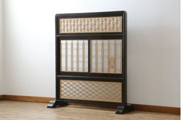 和製ビンテージ　上品な和の空間におすすめの組子衝立て(つい立て、衝い立て、仕切り、パーテーション、店舗什器、ヴィンテージ)(R-075047)