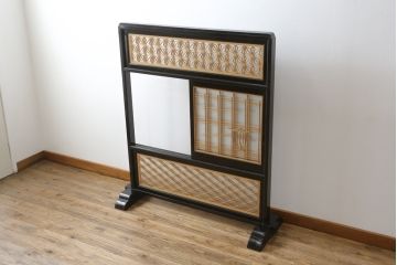 和製ビンテージ　上品な和の空間におすすめの組子衝立て(つい立て、衝い立て、仕切り、パーテーション、店舗什器、ヴィンテージ)(R-075047)