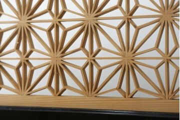 和製ビンテージ　上品な和の空間におすすめの組子衝立て(つい立て、衝い立て、仕切り、パーテーション、店舗什器、ヴィンテージ)(R-075047)