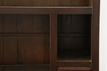 和製アンティーク　前面欅(ケヤキ)材　檜(ヒノキ)材　重厚感ある佇まいが魅力的な金沢水屋箪笥サイドボード(食器棚、サイドキャビネット、茶棚、茶箪笥、収納棚、戸棚、店舗什器)(R-075057)