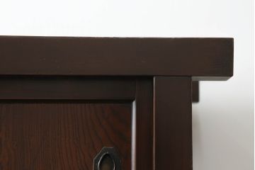 和製アンティーク　前面欅(ケヤキ)材　檜(ヒノキ)材　重厚感ある佇まいが魅力的な金沢水屋箪笥サイドボード(食器棚、サイドキャビネット、茶棚、茶箪笥、収納棚、戸棚、店舗什器)(R-075057)