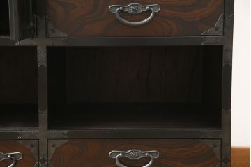 中古　民芸家具　上質な和の雰囲気香る階段箪笥(和箪笥、整理たんす、収納タンス、引き出し)(R-075073)