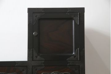 中古　民芸家具　上質な和の雰囲気香る階段箪笥(和箪笥、整理たんす、収納タンス、引き出し)(R-075073)
