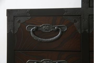 中古　民芸家具　上質な和の雰囲気香る階段箪笥(和箪笥、整理たんす、収納タンス、引き出し)(R-075073)