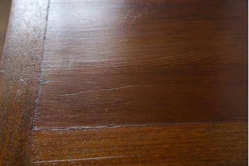 和製ビンテージ　美品!!　楡(ニレ)材　希少な両面使い　美しい木目と品のある佇まいが魅力の水屋箪笥(収納棚、戸棚、食器棚、ビンテージ)(R-075074)