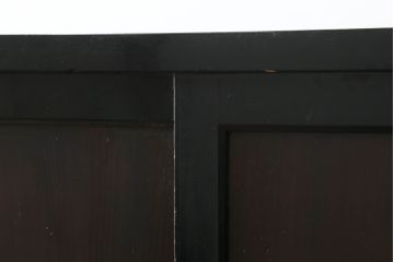 和製アンティーク　美品!!　シックな佇まいが目を惹く会津二段重ね水屋箪笥(収納棚、キャビネット、食器棚、戸棚、重ねタンス)(R-075076)