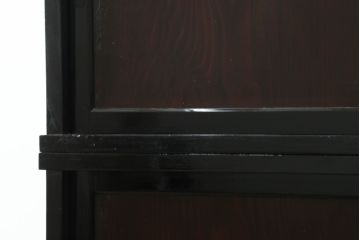 和製アンティーク　美品!!　シックな佇まいが目を惹く会津二段重ね水屋箪笥(収納棚、キャビネット、食器棚、戸棚、重ねタンス)(R-075076)