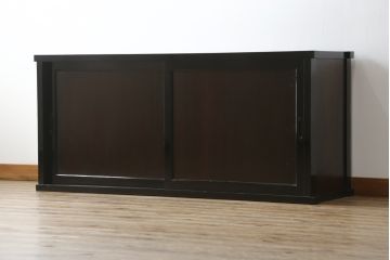 和製アンティーク　美品!!　シックな佇まいが目を惹く会津水屋箪笥サイドボード(収納棚、サイドキャビネット、食器棚、戸棚、テレビ台、テレビボード)(R-075077)
