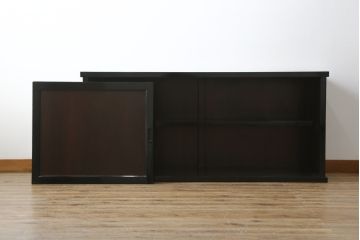 和製アンティーク　美品!!　シックな佇まいが目を惹く会津水屋箪笥サイドボード(収納棚、サイドキャビネット、食器棚、戸棚、テレビ台、テレビボード)(R-075077)