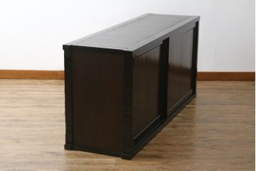 和製アンティーク　美品!!　シックな佇まいが目を惹く会津水屋箪笥サイドボード(収納棚、サイドキャビネット、食器棚、戸棚、テレビ台、テレビボード)(R-075077)