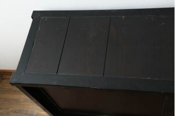 和製アンティーク　美品!!　シックな佇まいが目を惹く会津水屋箪笥サイドボード(収納棚、サイドキャビネット、食器棚、戸棚)(R-075078)