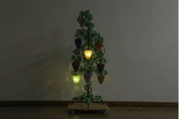 中古　イタリア製　トーソー社(TOSO CESARE)　ムラーノガラス(Murano　Glass)　ブドウ(葡萄、ぶどう)　13灯　空間のアクセントになるスタンドライト(フロアスタンド、スタンド照明、フロア照明、ベネチアングラス、ヴェネチアングラス、ムラノガラス)(※商品画像はイメージです)(定価約130万円)(R-075080)