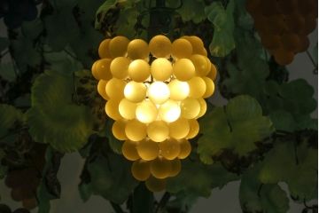 中古　イタリア製　トーソー社(TOSO CESARE)　ムラーノガラス(Murano　Glass)　ブドウ(葡萄、ぶどう)　13灯　空間のアクセントになるスタンドライト(フロアスタンド、スタンド照明、フロア照明、ベネチアングラス、ヴェネチアングラス、ムラノガラス)(※商品画像はイメージです)(定価約130万円)(R-075080)