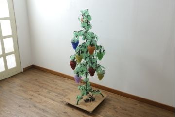 中古　イタリア製　トーソー社(TOSO CESARE)　ムラーノガラス(Murano　Glass)　ブドウ(葡萄、ぶどう)　13灯　空間のアクセントになるスタンドライト(フロアスタンド、スタンド照明、フロア照明、ベネチアングラス、ヴェネチアングラス、ムラノガラス)(※商品画像はイメージです)(定価約130万円)(R-075080)