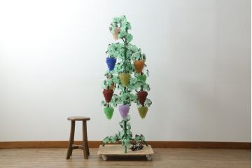 中古　イタリア製　トーソー社(TOSO CESARE)　ムラーノガラス(Murano　Glass)　ブドウ(葡萄、ぶどう)　13灯　空間のアクセントになるスタンドライト(フロアスタンド、スタンド照明、フロア照明、ベネチアングラス、ヴェネチアングラス、ムラノガラス)(※商品画像はイメージです)(定価約130万円)(R-075080)