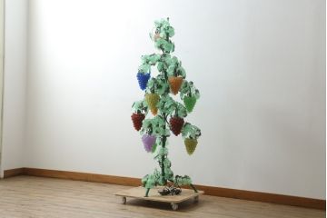 中古　イタリア製　トーソー社(TOSO CESARE)　ムラーノガラス(Murano　Glass)　ブドウ(葡萄、ぶどう)　13灯　空間のアクセントになるスタンドライト(フロアスタンド、スタンド照明、フロア照明、ベネチアングラス、ヴェネチアングラス、ムラノガラス)(※商品画像はイメージです)(定価約130万円)(R-075080)