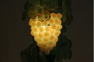 中古　イタリア製　トーソー社(TOSO CESARE)　ムラーノガラス(Murano　Glass)　ブドウ(葡萄、ぶどう)　13灯　空間のアクセントになるスタンドライト(フロアスタンド、スタンド照明、フロア照明、ベネチアングラス、ヴェネチアングラス、ムラノガラス)(定価約130万円)(R-075080)