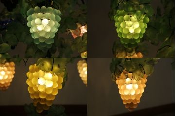 中古　イタリア製　トーソー社(TOSO CESARE)　ムラーノガラス(Murano　Glass)　ブドウ(葡萄、ぶどう)　13灯　空間のアクセントになるスタンドライト(フロアスタンド、スタンド照明、フロア照明、ベネチアングラス、ヴェネチアングラス、ムラノガラス)(定価約130万円)(R-075080)