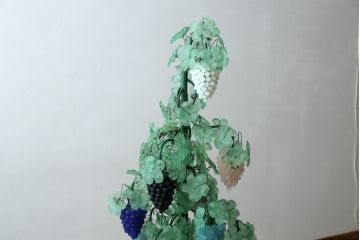 中古　イタリア製　トーソー社(TOSO CESARE)　ムラーノガラス(Murano　Glass)　ブドウ(葡萄、ぶどう)　13灯　空間のアクセントになるスタンドライト(フロアスタンド、スタンド照明、フロア照明、ベネチアングラス、ヴェネチアングラス、ムラノガラス)(定価約130万円)(R-075080)