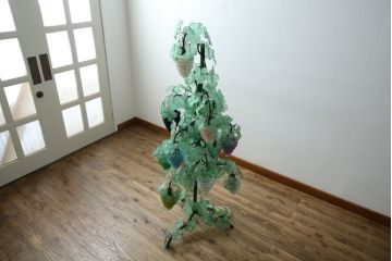 中古　イタリア製　トーソー社(TOSO CESARE)　ムラーノガラス(Murano　Glass)　ブドウ(葡萄、ぶどう)　13灯　空間のアクセントになるスタンドライト(フロアスタンド、スタンド照明、フロア照明、ベネチアングラス、ヴェネチアングラス、ムラノガラス)(定価約130万円)(R-075080)