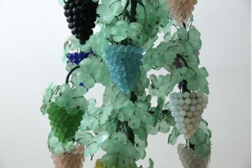 中古　イタリア製　トーソー社(TOSO CESARE)　ムラーノガラス(Murano　Glass)　ブドウ(葡萄、ぶどう)　13灯　空間のアクセントになるスタンドライト(フロアスタンド、スタンド照明、フロア照明、ベネチアングラス、ヴェネチアングラス、ムラノガラス)(定価約130万円)(R-075080)