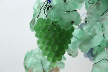 中古　イタリア製　トーソー社(TOSO CESARE)　ムラーノガラス(Murano　Glass)　ブドウ(葡萄、ぶどう)　13灯　空間のアクセントになるスタンドライト(フロアスタンド、スタンド照明、フロア照明、ベネチアングラス、ヴェネチアングラス、ムラノガラス)(定価約130万円)(R-075080)