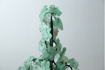 中古　イタリア製　トーソー社(TOSO CESARE)　ムラーノガラス(Murano　Glass)　ブドウ(葡萄、ぶどう)　13灯　空間のアクセントになるスタンドライト(フロアスタンド、スタンド照明、フロア照明、ベネチアングラス、ヴェネチアングラス、ムラノガラス)(定価約130万円)(R-075080)
