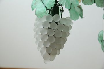 中古　イタリア製　トーソー社(TOSO CESARE)　ムラーノガラス(Murano　Glass)　ブドウ(葡萄、ぶどう)　13灯　空間のアクセントになるスタンドライト(フロアスタンド、スタンド照明、フロア照明、ベネチアングラス、ヴェネチアングラス、ムラノガラス)(定価約130万円)(R-075080)