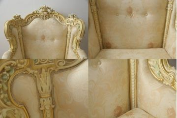 中古　イタリア高級家具　SILIK(シリック)　ロココ調　優雅で上品な空間づくりにぴったりな1人掛けソファ(一人掛けソファ、1P、アームソファ)(R-075092)