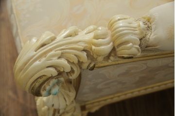 中古　イタリア高級家具　SILIK(シリック)　ロココ調　優雅で上品な空間づくりにぴったりな1人掛けソファ(一人掛けソファ、1P、アームソファ)(R-075092)