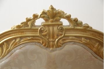 中古　イタリア高級家具　SILIK(シリック)　ロココ調　優雅で上品な空間づくりにぴったりな1人掛けソファ(一人掛けソファ、1P、アームソファ)(R-075092)