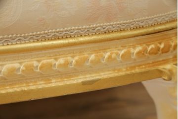 中古　イタリア高級家具　SILIK(シリック)　ロココ調　優雅で上品な空間づくりにぴったりな1人掛けソファ(一人掛けソファ、1P、アームソファ)(R-075092)