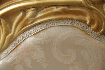 中古　イタリア高級家具　SILIK(シリック)　ロココ調　優雅で上品な空間づくりにぴったりな1人掛けソファ(一人掛けソファ、1P、アームソファ)(R-075092)