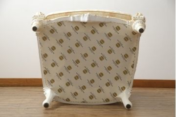 中古　イタリア高級家具　SILIK(シリック)　ロココ調　優雅で上品な空間づくりにぴったりな1人掛けソファ(一人掛けソファ、1P、アームソファ)(R-075092)