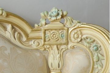 中古　美品　イタリア高級家具　SILIK(シリック)　ロココ調　優雅で上品な空間づくりにぴったりな1人掛けソファ(一人掛けソファ、1P、アームソファ)(R-075093)