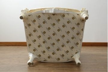 中古　美品　イタリア高級家具　SILIK(シリック)　ロココ調　優雅で上品な空間づくりにぴったりな1人掛けソファ(一人掛けソファ、1P、アームソファ)(R-075093)