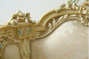 中古　美品　イタリア高級家具　SILIK(シリック)　ロココ調　優雅で上品な空間づくりにぴったりな1人掛けソファ(一人掛けソファ、1P、アームソファ)(R-075093)