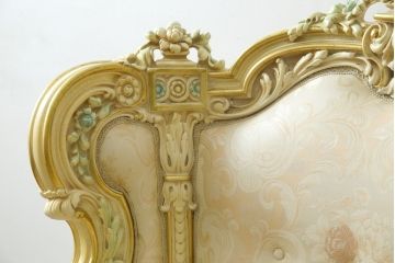 中古　美品　イタリア高級家具　SILIK(シリック)　ロココ調　優雅で上品な空間づくりにぴったりな1人掛けソファ(一人掛けソファ、1P、アームソファ)(R-075093)