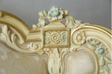 中古　美品　イタリア高級家具　SILIK(シリック)　ロココ調　優雅で上品な空間づくりにぴったりな1人掛けソファ(一人掛けソファ、1P、アームソファ)(R-075093)
