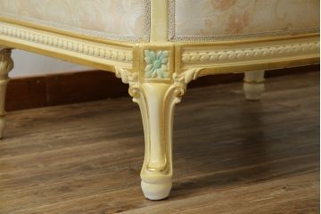 中古　美品　イタリア高級家具　SILIK(シリック)　ロココ調　優雅で上品な空間づくりにぴったりな1人掛けソファ(一人掛けソファ、1P、アームソファ)(R-075093)