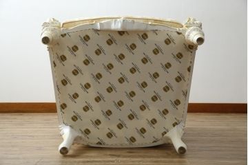 中古　美品　イタリア高級家具　SILIK(シリック)　ロココ調　優雅で上品な空間づくりにぴったりな1人掛けソファ(一人掛けソファ、1P、アームソファ)(R-075093)