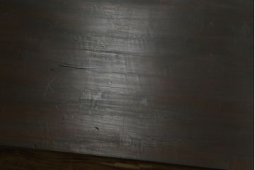 和製ビンテージ　軽井沢彫り　シックな色合いと華やかな桜の彫刻が美しいベンチ(長椅子、板座チェア、3人掛けベンチ、ヴィンテージ)(R-075096)