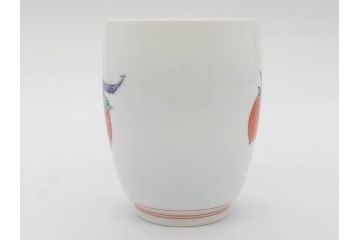 重要無形文化財　人間国宝　十四代　酒井田柿右衛門　錦　柿文　色彩とフォルムの美しさが食卓に華やぎをもたらす湯呑み2客セット(湯のみ、煎茶道具、和食器、共箱付き)(R-075114)