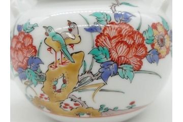 重要無形文化財　人間国宝　十四代　酒井田柿右衛門　錦　牡丹鳥文　上品な和の空間を演出する茶器セット(土瓶、急須、湯呑み5客、湯のみ茶碗、蓋付、茶道具、和食器、色絵、共箱付き)(R-075121)