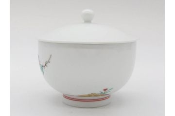 重要無形文化財　人間国宝　十四代　酒井田柿右衛門　錦　牡丹鳥文　上品な和の空間を演出する茶器セット(土瓶、急須、湯呑み5客、湯のみ茶碗、蓋付、茶道具、和食器、色絵、共箱付き)(R-075121)