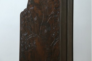 和製ヴィンテージ　軽井沢彫り　桜の彫刻が美しいライティングビューロー　(R-075141)