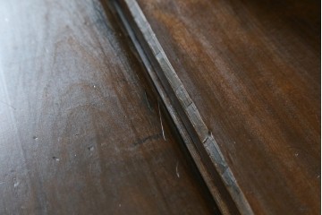 和製ヴィンテージ　軽井沢彫り　桜の彫刻が美しいライティングビューロー　(R-075141)